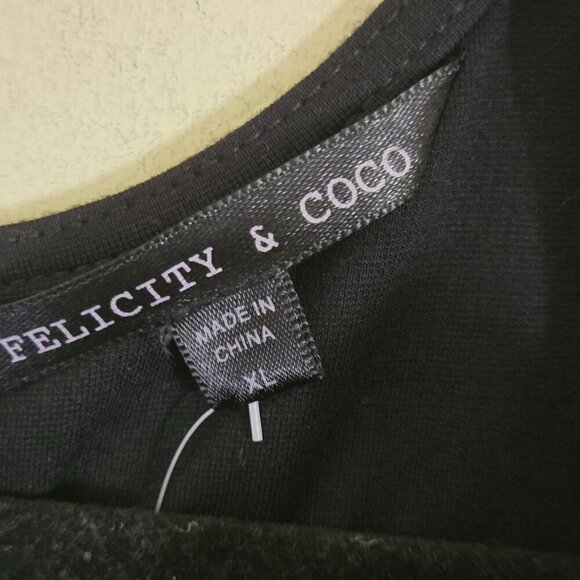 Felicity & Coco NWT Seamed Pencil Dress Black Exposed Gold Zip Size XL - Picture 9 of 10